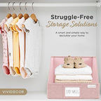 Closet Bins for Organization – 12x12x10 Foldable Boxes for Clothes, Fabric Trapezoid Storage Bins, Storage Baskets, Decorative Storage Baskets, Sweaters, Baby Clothes, Nursery– Pink, 3 Pack