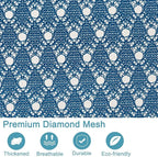 Polecasa Diamond Mesh Laundry Bags, 24 x 36 inches Heavy Duty Mesh Laundry Bag with ID Tag and Drawstring Closure, Large Laundry Hamper Liner, Washable Laundry Bag for Travel, Sports, Dorms (Blue)