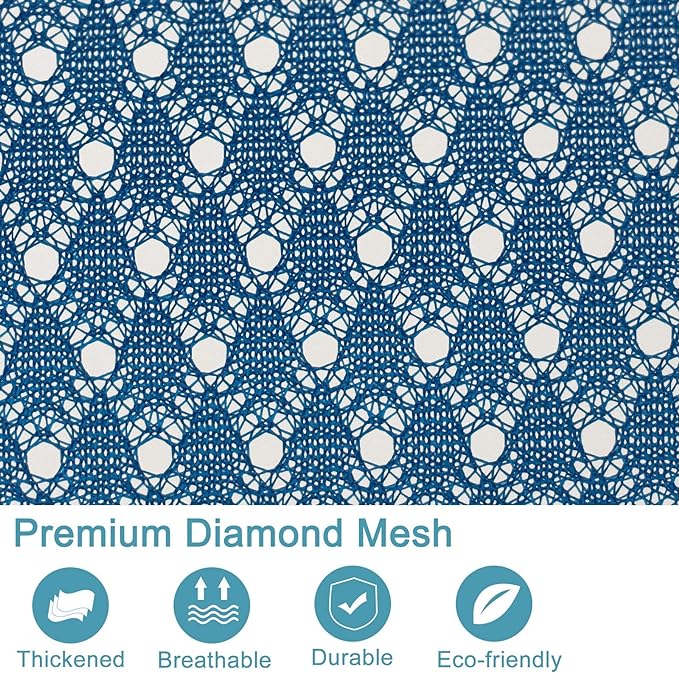 Polecasa Heavy Duty Large Mesh Laundry Bags with ID Tag and Locking Drawstring Closure - 2 Pack, 24 x 36 inches - Laundry Hamper Liner, Washable Laundry Bag for Travel, Sports, Dorms (Blue)