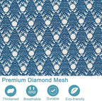 Polecasa Heavy Duty Large Mesh Laundry Bags with ID Tag and Locking Drawstring Closure - 2 Pack, 24 x 36 inches - Laundry Hamper Liner, Washable Laundry Bag for Travel, Sports, Dorms (Blue)