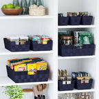 NEATERIZE Baskets For Organizing Set Of 9 Navy - Storage Baskets For Shelves - Perfect Closet Organizer Bins, Bathroom Basket, and Pantry Basket - Small Storage Bin For Shelves - Bin For Organization