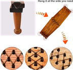 Dseap Accordian Wall Hanger: 16” High Wooden Wall Expandable Coat Rack, Hat Rack Holder, Accordion Hook for Baseball Caps, Coats, Mugs, 13 Peg Hooks, Brown