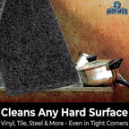 Heavy Duty XL Black Scouring Pad 2 Pack. 10 x 4.5in Large Multipurpose Nylon Scrubbing Sponges. Clean Bathrooms, Kitchens, Counters and Floors to Erase Grime and Make Surfaces Sparkle