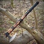 Viking Axe of Ragnar Lothbrok Hand Forged High Carbon Steel Norse Bearded | Camping Hatchet Axe with Genuine Leather Sheath Handcrafted Ash Wood Handle Throwing Tomahawk Viking Gifts for Men