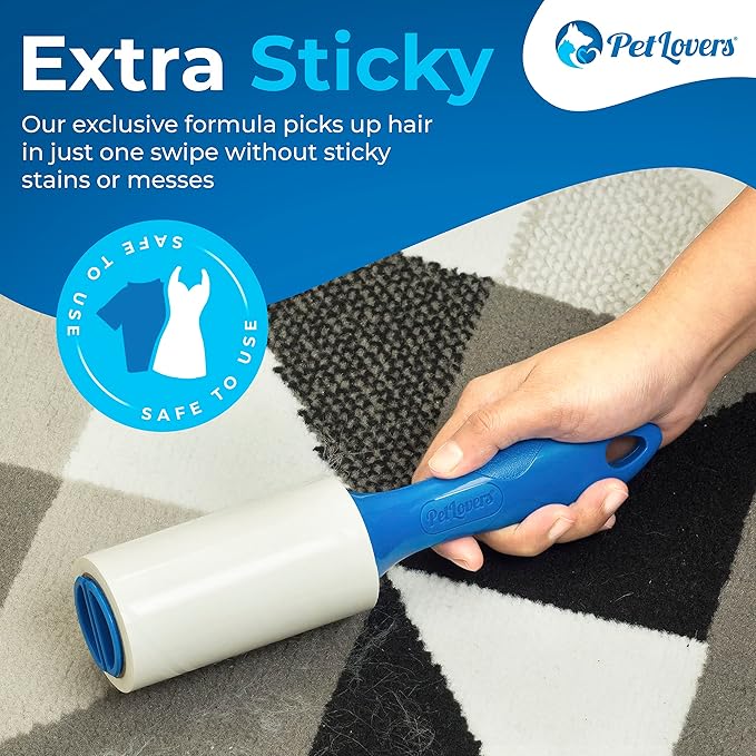 PetLovers Lint Rollers for Pet Hair Extra Sticky 6 Pack - Lint Remover for Clothes