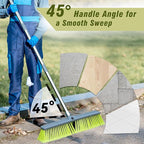 PHYEX Upgraded 18" Push Broom with Adjustable Long Handle, Total Length is 55", Multi-Surface Floor Scrub Brush for Cleaning Deck, Patio, Garage, Driveway