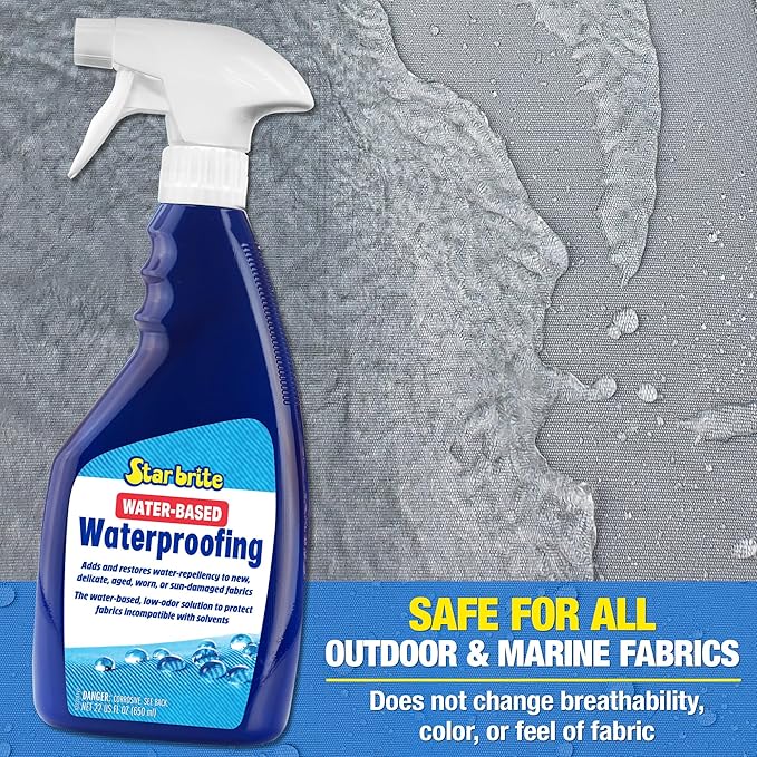 STAR BRITE Low-Odor Water-Based Waterproofing - Adds And Restores Water-Repellency And UV Protection To New, Delicate, Aged, Worn Or Sun-Damaged Fabrics