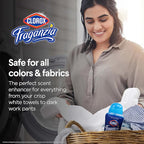 Clorox Fraganzia Laundry Scent Booster Crystals, In-Wash Fragrance Beads for Fresh-Smelling Clothes & Linens, Safe for All Fabrics & Colors, Easy-Pour Bottle, Linen Scent, 70 Oz