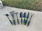 7-Piece Aluminum Alloy Heavy Duty Gardening Tool Set – Rust Proof, Ergonomic Handle, Includes Shovels, Rakes, Hoes & More for Gardening Enthusiasts