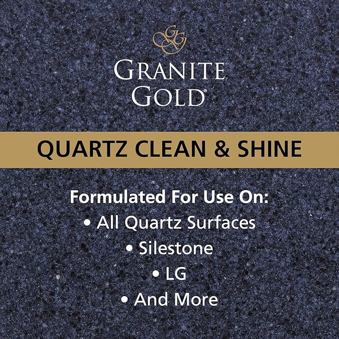 Granite Gold Quartz Clean & Shine Streak-Free Cleaner Deeps Cleans and Polishes All Quartz Surfaces Including Silestone, LG, and More, 64 Fluid Ounces and 2 x 24 Fluid Ounces