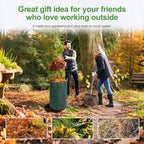 25 Metal Tines Rake for Leaves, 36-73" Adjustable Handle Garden Rakes,18" Wide Heavy Duty Rake with 32Gallon Reuseable Leaf Bag, A Great Cleanup Set for Lawn, Garden, Yards, Shrub,Grass, RV Camping