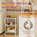 3 Tier Adjustable Storage Shelves Heavy Duty Metal Utility Shelf Wire Shelving Unit Organizer Rack for Home Kitchen Office Bathroom Pantry Room 12" D x 18" W x 30" H