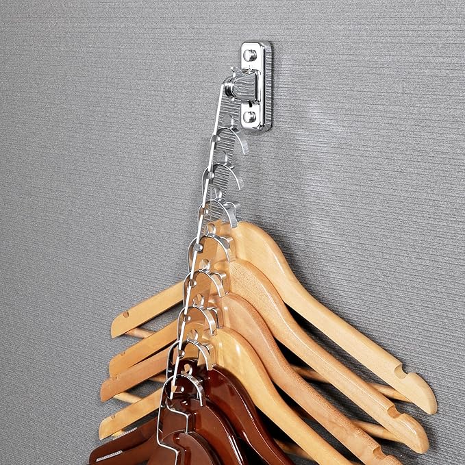 Alise Folding Clothes Hanger,Stainless Steel Wall Mounted Drying Rack,Space Saving Laundry Hanging Rack for Laundry Closet Bedroom Bathroom,Polished Chrome