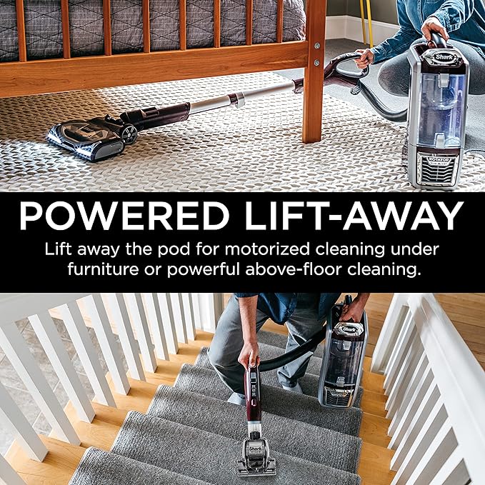 Shark NV752 Rotator Powered Lift-Away TruePet Upright Vacuum with HEPA Filter, Large Dust Cup Capacity, LED Headlights, Upholstery Tool, Perfect Pet Power Brush & Crevice Tool, Bordeaux