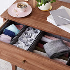 Amazon Basics Cloth Drawer Storage Organizer Boxes for Socks, Underwear and Baby Items, Set of 6, Gray (Pack of 10)
