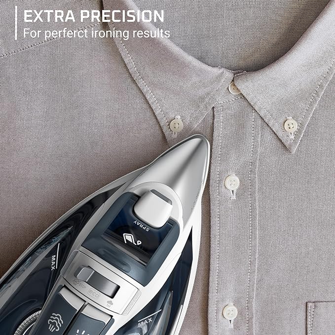 Rowenta Iron Steamer for Clothes, Powerful Steam Iron with Steamers, Focus Stainless Steel Soleplate, 400 Microsteam Holes, Lightweight, Leakproof, 1725 Watts, DW5280