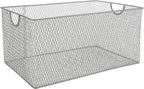 YBM HOME Kitchen Pantry Organizer Wire Basket for Shelves, Cabinets, Pantry, Countertop, Mesh Open Storage Bin Metal Basket for Organizing Food Supplies, 14.5x9.25x7