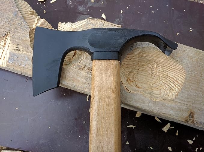 Elegant Small Bearded Hatchet/Axe Combined with Curved Adze Blade - Bowl Makers Tool- Rare!!!