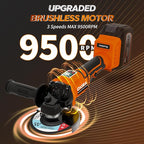 Cordless Angle Grinder Power Tools, Compatible with Dewalt 20V Max Battery Grinder Tool, Brushless Motor with LED, 3 Variable Speed, 4-1/2" Cutting Whee, Flap Disc Grinding (No Battery), Orange
