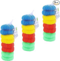 Pack of 24 Assorted Colors Round Nylon Dish Scouring Pads, Mesh Scourers