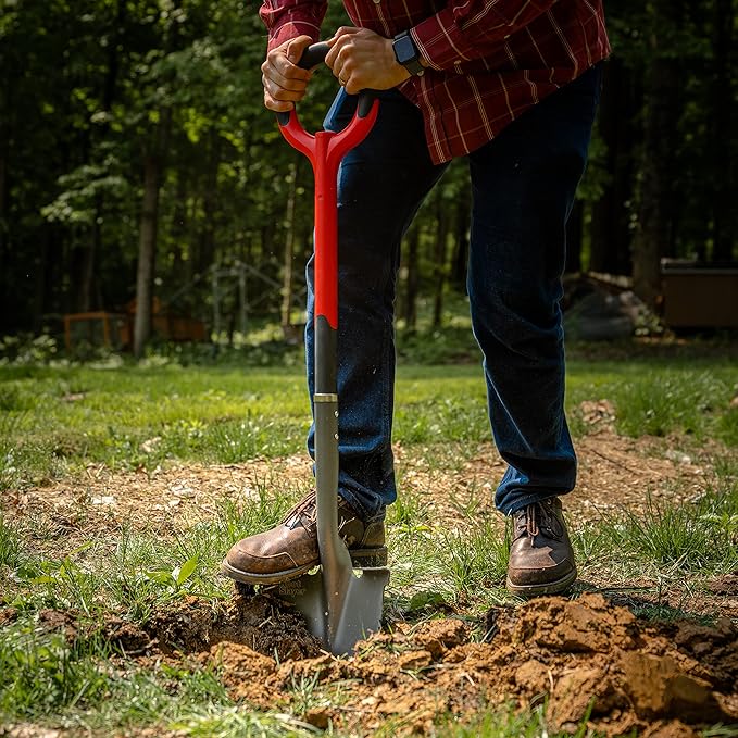 Radius Garden 22211, Root Slayer Round Head Shovel, Red