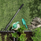Long Hand Cultivator, Carbon Steel & Stainless Steel Tiller Cultivator, Garden Cultivator with Telescopic Handle and Soft Handle Cover, Hand Tiller for Digging Loosening Weeding