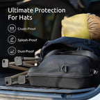 OZUECCR Hard Hat Travel Case – Storage for Baseball Caps with Carrying Handle and Adjustable Shoulder Strap, Hat Organizer Protects up to 6 Hats, for Travel and Home Storage (Black)