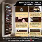 10 Tier Hanging Shoe Rack - Heavy Duty Behind The Door Hanging Shoe Rack, Sturdy Oxford Cloth, 20+ Pairs Over The Door Shoe Cabinet for Boots and Sneakers - Save 50% Closet Space! (Dark Curry)