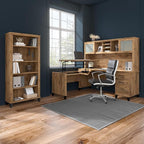 Bush Furniture Somerset 5 Shelf Bookcase in Fresh Walnut, Tall Bookshelf, Large Book Shelf for Living Room, Home Office, or Entryway