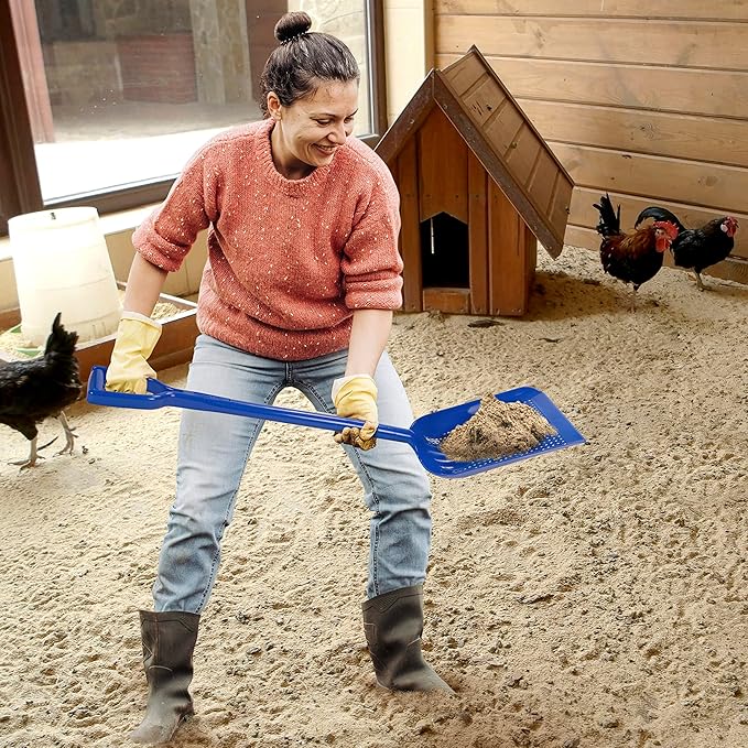 Sand Dipper Treasure Shovel Digger Sifter - Tough Plastic Shovel for Beach, Chicken Coop Poop, Goat Stall Cleaning, and Backyard Barns