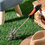 2 Pack Hand Cultivator Tiller Garden Tool Manual Rotary Short Hand-held Tiller Digging Soil Loosener for Softer Soils and Lawns Loosening Pulling Weed