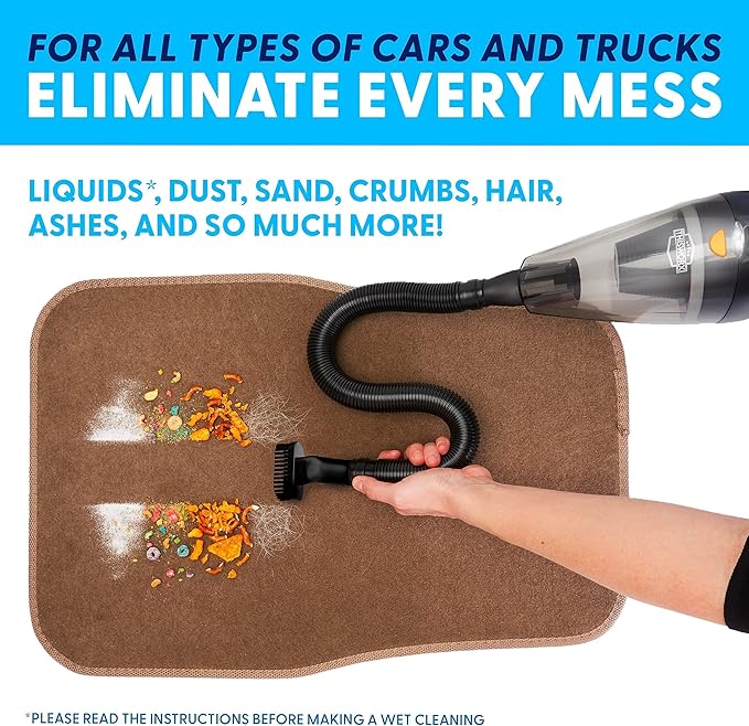 ThisWorx Car Vacuum Cleaner 2.0, Portable Handheld Mini Vacuums Cleaner W/ 16ft Cord, LED Light, Bag, & Attachments- Small Vac for RV, Boats, Travel, Car Accessories, Lightweight