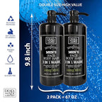 Dead Sea Collection Mens Body Wash 3 in 1 – Amber Wood Body Wash for Men – Shower Gel – Shampoo – Shower Soap for Face and Hair – Pack of 2 Bottles (33.8 Fl. Oz. Each)