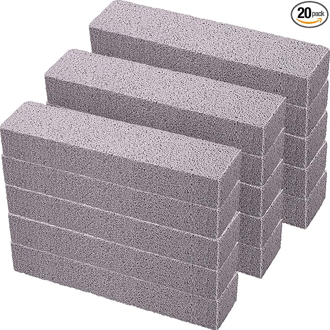 20 Pieces Pumice Stones for Cleaning - Pumice Scouring Pad, Stick Cleaner for Removing Toilet Bowl Ring, Bath, Household, Kitchen, Pool, 5.9 x 1.4 x 0.9 Inch(Gray)