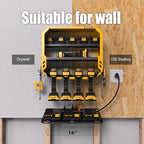 Tool Organzier Storage Wall Mount, Tool Shelves Drill Holder for Men, Metal Sturdy Steel Rack Saves Space in Workshop/Garage Organizes Power Tools, Screwdrivers, Gadgets, Floating Shelving