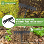 Manual Weeder Tool,8 Tines Garden Weeding Rake with Sharp Blade,55 Inch Long Handle,Heavy Duty Stand Weeding Tool for Weeding Loosening Soil Gathering Leaf Leveling Thatch Rake