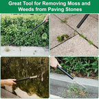 49.2” Long Handle Crack Weeder, 3 Adjustable Length Crevice Weeding Tool Manual Weeder Puller for Sidewalk, Paver, Wall Gaps, Lawn Yard Gardening Tool (Silver)
