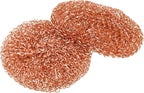 Redecker Copper Thread Pot Scrubber, Woven Copper Scouring Pads, 2 Pack Kitchen Scrubber for Pots Pans Sink Stove Stainless Steel, 3 in Diameter, Made in Netherlands