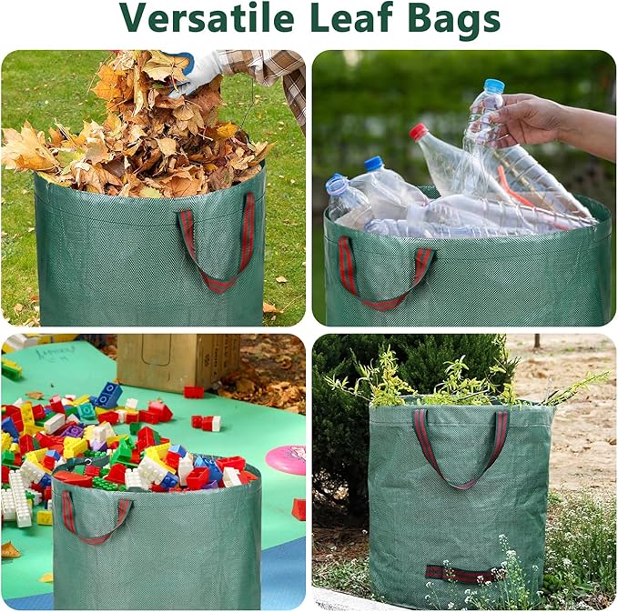 Garden Rake for Leaves, 37"-73" Adjustable Handle Rake Set with Leaf Grabbers, Work Gloves and 2 Leaf Bags, 18" Wide Head with 25 Metal Tines for Yard Picking Leaves, Shrub Grass Bush Lawn Cleanup