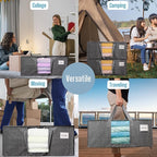 VENO 2 Pack Moving Bags Extra Large Storage Bags for College Move-In, Heavy-Duty Storage Totes, Packing Boxes, and Wardrobe Moving Supplies - Durable Laundry Bags for Clothes (Gray w/Window, 2 Pack)