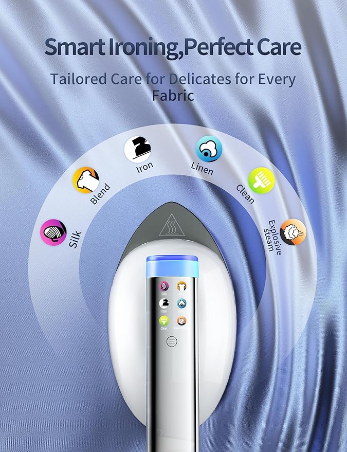 Sundu 1500W Steamer for Clothes, 2-in-1 Vertical & Flat Iron Clothes Steamer, 6 Professional Steam Modes, 800mL Tank, 30s Fast Heat-Up, Auto Shut-Off (10min), Portable Handle, Standing Design, White