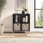 Bush Home Essence 4 Cube Organizer, Living Room Furniture, Essence Collection, Black Stipple