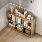 ChooChoo 6 Cube Storage Organizer, Wooden Bookcase with Storage, Cube Storage Bookshelf for Bedroom and Home Office, Rustic Oak