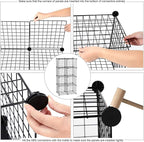 C&AHOME Wire Cube Storage, 8-Cube Organizer Metal C Grids Storage, Storage Bins Shelving, Modular Book Shelf, DIY Closet Cabinet Ideal for Living Room, Home, Office 24.8" L x 12.4" W x 48.4" H Black