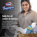 Clorox Fraganzia Laundry Scent Booster Crystals, In-Wash Fragrance Beads for Fresh-Smelling Clothes & Linens, Safe for All Fabrics & Colors, Easy-Pour Bottle, Morning Sky Scent, 70 Oz - 6 Pack