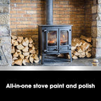 Furniture Clinic Stove Restorer | Matte Black High Heat Paint | Restores and Protects Cast Iron | For use on Log Burners, Grates, & Fireplaces | 8.5oz / 250ml