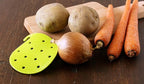 Vegetable Scrubber Brush : Double Sided Fruit and Vegetable Scrubber - Multi Use: Potato Scrubber - Carrot Brush - Trivet - Jar Opener by Cestari Kitchen