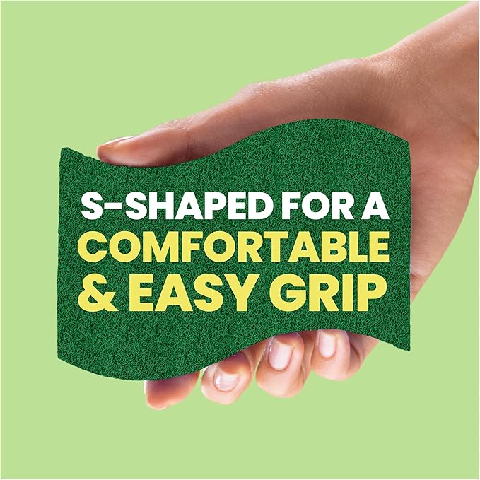 Scotch-Brite Heavy Duty Scrub Sponge, 24 Kitchen Sponges Designed for Tough Messes in the Kitchen that Last 3X Longer*, Best for Cast Iron Skillets and Outdoor Grills, Flexible, Durable, and Strong