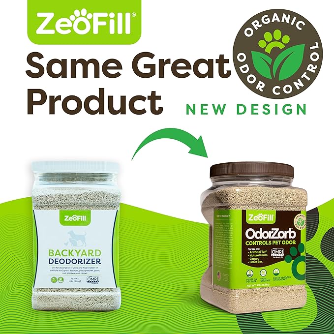 Zeofill Backyard Deodorizer – Eliminates Pet Urine Odors on Potty Patches, Artificial Turf, Grass, Lawns, Patios, Concrete & Playgrounds | Dog, Cat Litter Box Odor Eliminator & Freshener | 4 lbs.