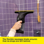 Kärcher WV 1 Plus Black Edition Window Vacuum Squeegee - for Showers, Mirrors, Glass, & Countertops - 10 in. Squeegee Blade